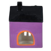 FIOLETOWY DOMEK NA T-LIGHTY 10,7x8,8x14,3 cm