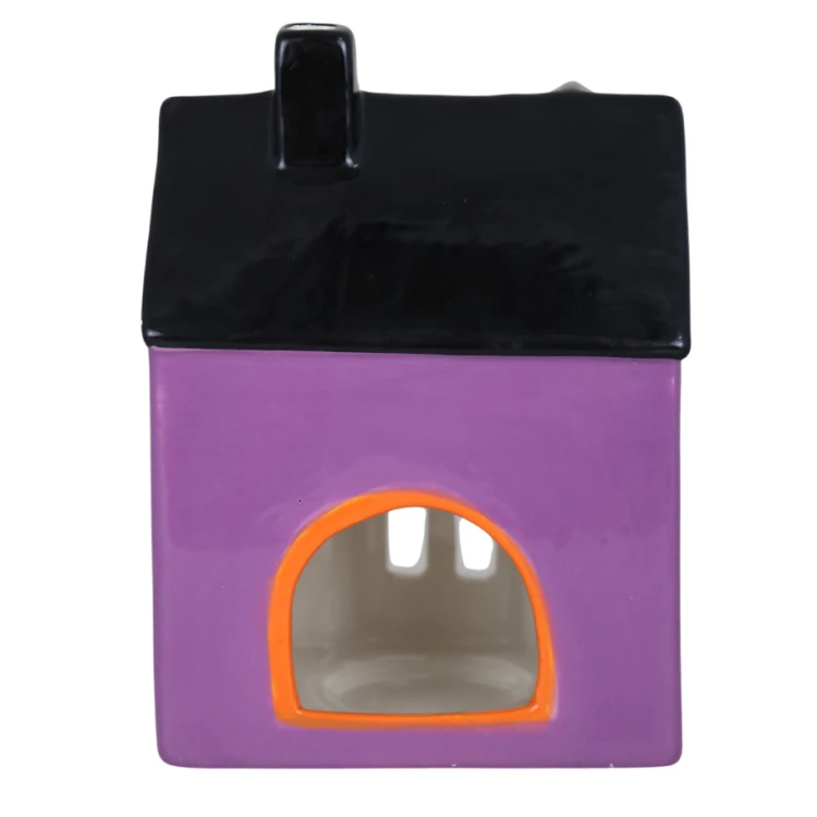 FIOLETOWY DOMEK NA T-LIGHTY 10,7x8,8x14,3 cm