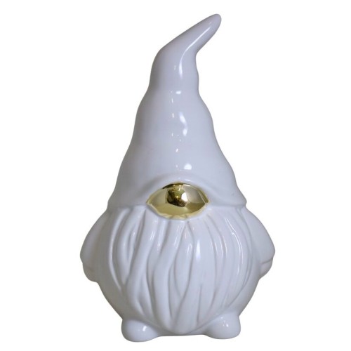 SKRZAT CERAMICZNY BIAŁY ZE ZŁOTYM NOSKIEM MAŁY 15cm