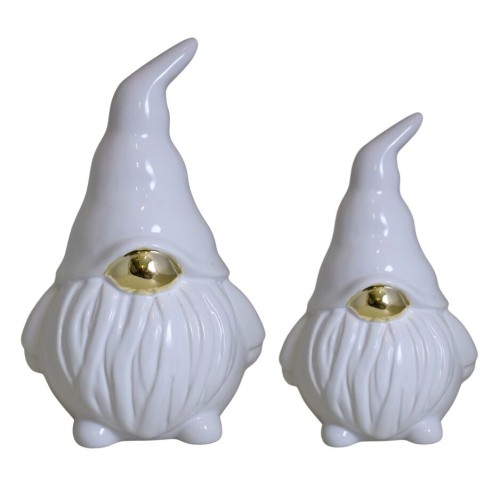 SKRZAT CERAMICZNY BIAŁY ZE ZŁOTYM NOSKIEM MAŁY 15cm