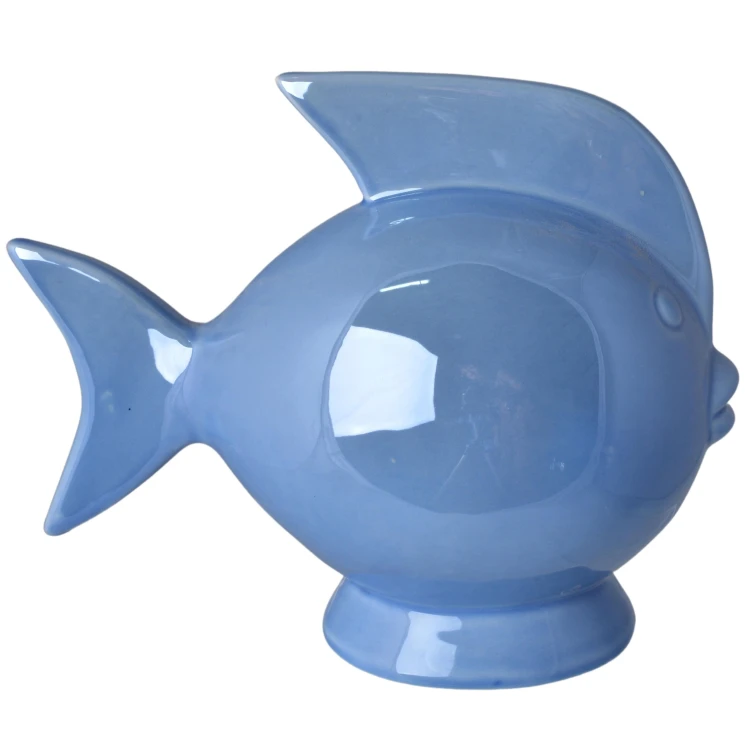 SKARBONKA CERAMICZNA RYBA BŁĘKITNA 14X7,5X13 CM