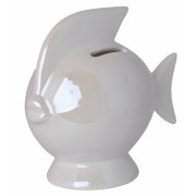 SKARBONKA CERAMICZNA RYBA BIAŁA 14X7,5X13 CM