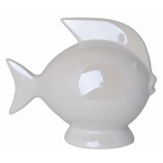 SKARBONKA CERAMICZNA RYBA BIAŁA 14X7,5X13 CM