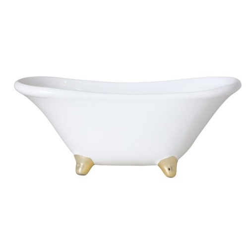 WANIENKA CERAMICZNA OZDOBNA BIAŁA NA ZŁOTYCH NÓŻKACH 20x10x9cm
