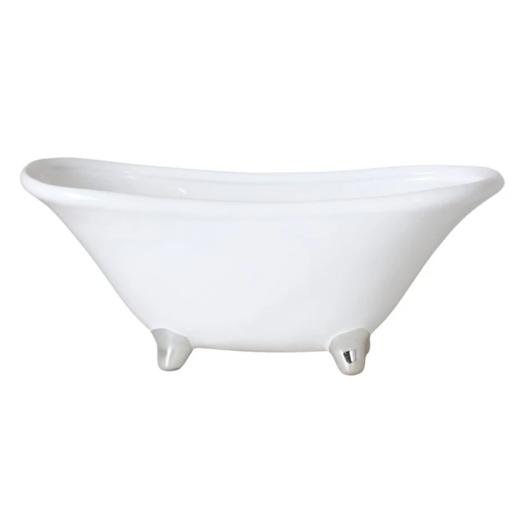 WANIENKA CERAMICZNA BIAŁA NA SREBRNYCH NÓŻKACH 20cm