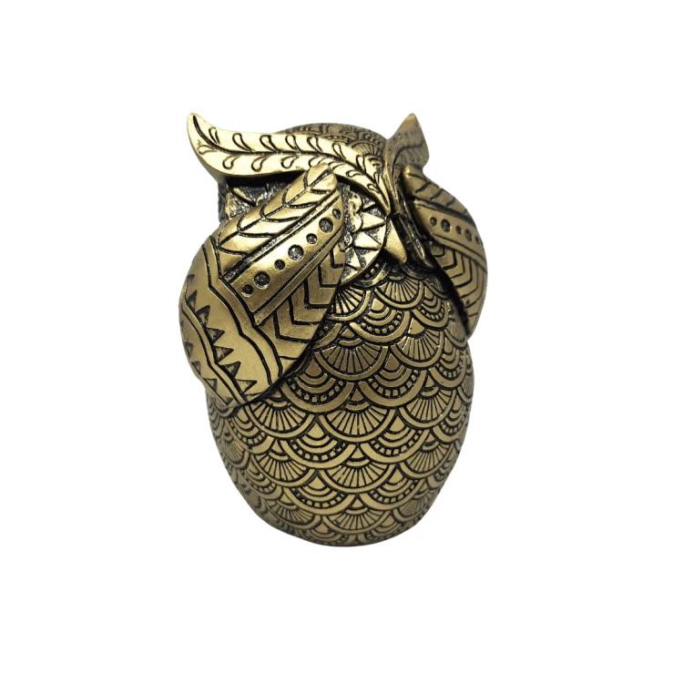 figurka Sowa „Nie Widzę” – Złoto-Czarna Dekoracja