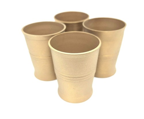 Komplet 4 kieliszków - mosiądz, mat