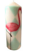 ŚWIECA Z FLAMINGIEM 17CM