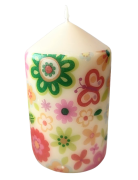 ŚWIECA W WIOSENNE KWIATY 10CM