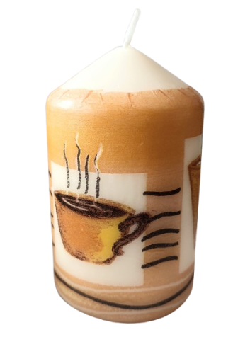 ŚWIECA Z MOTYWEM KAWY 10CM