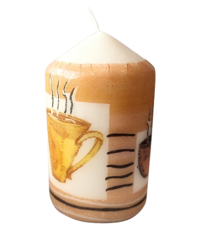 ŚWIECA Z MOTYWEM KAWY 10CM