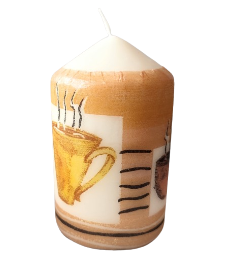 ŚWIECA Z MOTYWEM KAWY 10CM