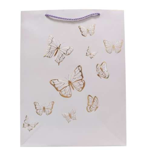 TOREBKA UPOMINKOWA FIOLETOWA W MOTYLE