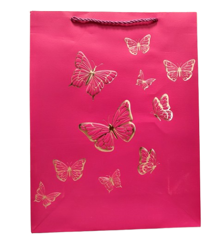 TOREBKA UPOMINKOWA RÓŻOWA W MOTYLE