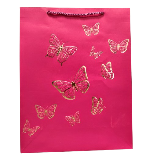 TOREBKA UPOMINKOWA RÓŻOWA W MOTYLE