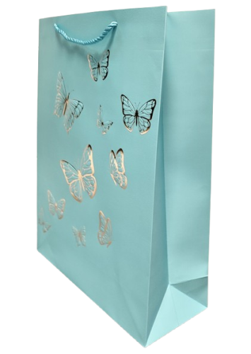 TOREBKA UPOMINKOWA NIEBIESKA W MOTYLE