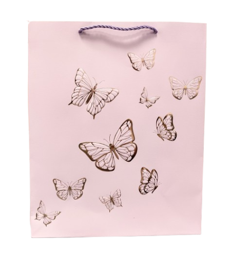 TOREBKA UPOMINKOWA FIOLETOWA W MOTYLE