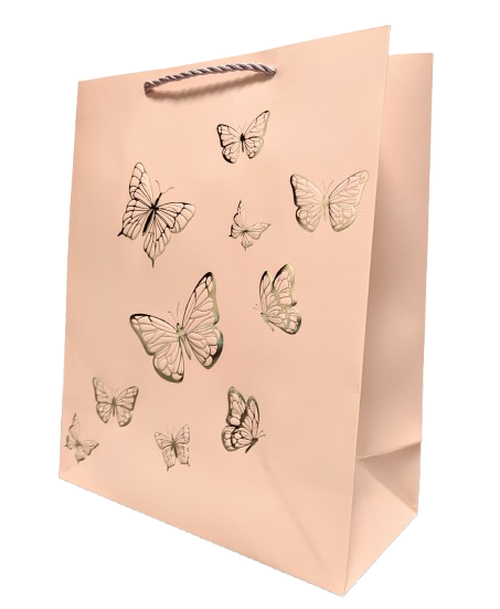 TOREBKA UPOMINKOWA BRZOSKWINIOWA W MOTYLE