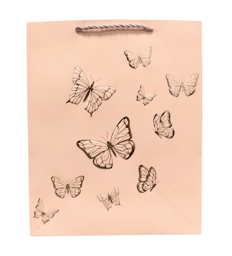 TOREBKA UPOMINKOWA BRZOSKWINIOWA W MOTYLE