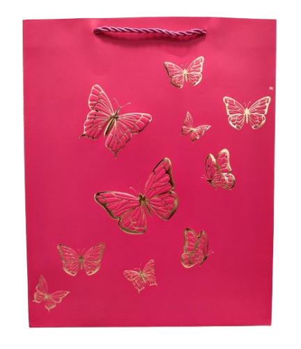 TOREBKA UPOMINKOWA RÓŻOWA W MOTYLE