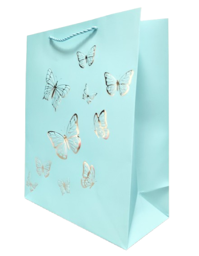 TOREBKA UPOMINKOWA NIEBIESKA W MOTYLE