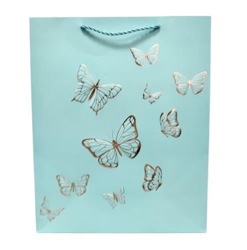 TOREBKA UPOMINKOWA NIEBIESKA W MOTYLE