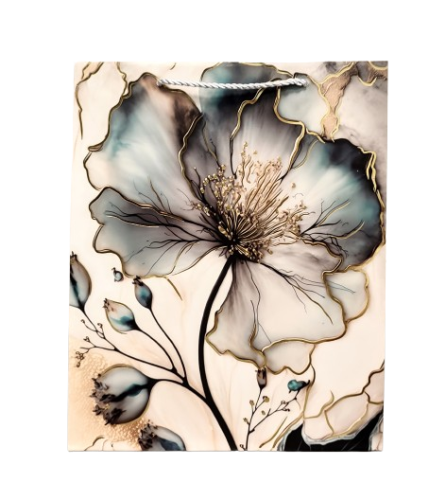 TOREBKA UPOMINKOWA Z MOTYWEM KWIATOWYM