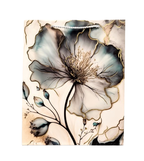 TOREBKA UPOMINKOWA Z MOTYWEM KWIATOWYM