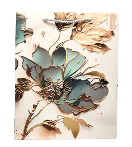 TOREBKA UPOMINKOWA Z MOTYWEM KWIATOWYM