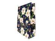 TOREBKA UPOMINKOWA GRANATOWA W KWIATY