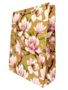 TOREBKA UPOMINKOWA BRĄZOWA W KWIATY