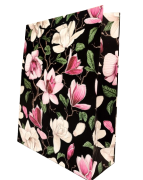 TOREBKA UPOMINKOWA CZARNA W KWIATY