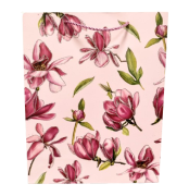 TOREBKA UPOMINKOWA RÓŻOWA W KWIATY