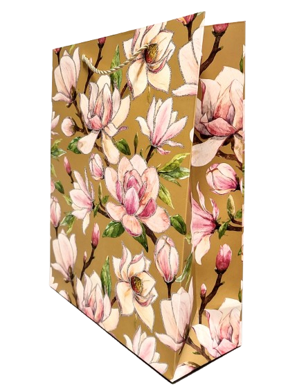 TOREBKA UPOMINKOWA BRĄZOWA W KWIATY