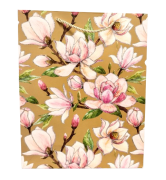 TOREBKA UPOMINKOWA BRĄZOWA W KWIATY