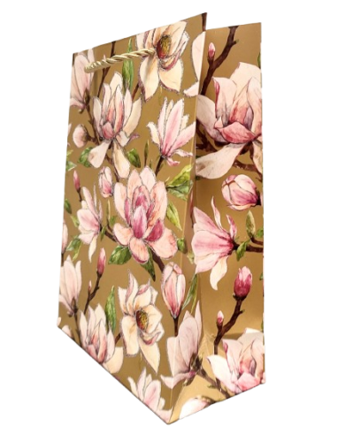 TOREBKA UPOMINKOWA BRĄZOWA W KWIATY S