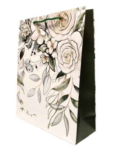 TOREBKA UPOMINKOWA Z MOTYWEM KWIATOWYM ŚLUBNA