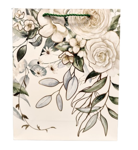 TOREBKA UPOMINKOWA Z MOTYWEM KWIATOWYM ŚLUBNA