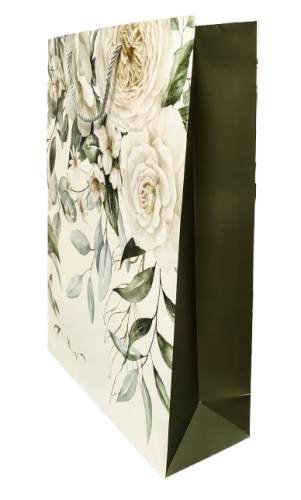 TOREBKA UPOMINKOWA Z MOTYWEM KWIATOWYM ŚLUBNA DUŻA XL