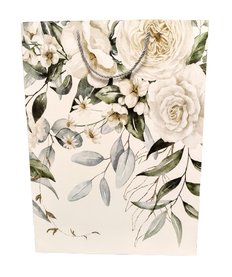 TOREBKA UPOMINKOWA Z MOTYWEM KWIATOWYM ŚLUBNA DUŻA XL