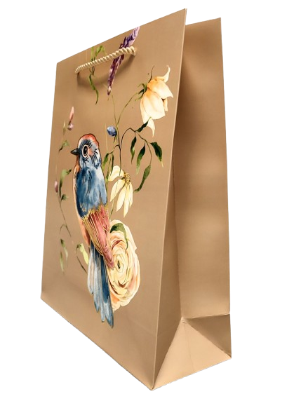 TOREBKA UPOMINKOWA BRĄZOWA Z PTAKIEM