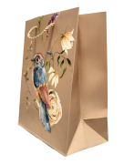 TOREBKA UPOMINKOWA BRĄZOWA Z PTAKIEM