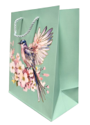 TOREBKA UPOMINKOWA NIEBIESKA Z PTAKIEM