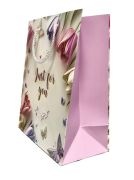 TOREBKA UPOMINKOWA FIOLETOWA W TULIPANY KWIATY