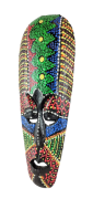 DREWNIANA MASKA KOLOROWA 30 CM