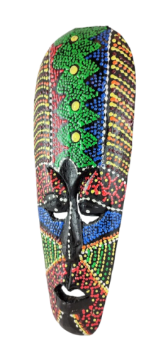 DREWNIANA MASKA KOLOROWA 30 CM