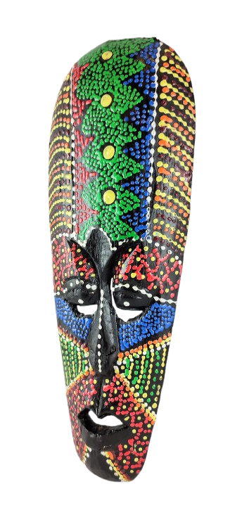 DREWNIANA MASKA KOLOROWA 30 CM