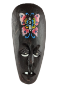 DREWNIANA MASKA Z MOTYLEM 25 CM