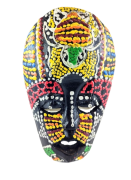 DREWNIANA MASKA KOLOROWA 15 CM