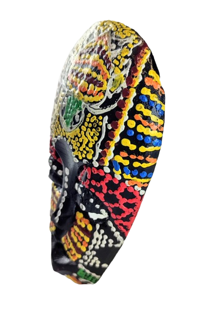 DREWNIANA MASKA KOLOROWA 15 CM